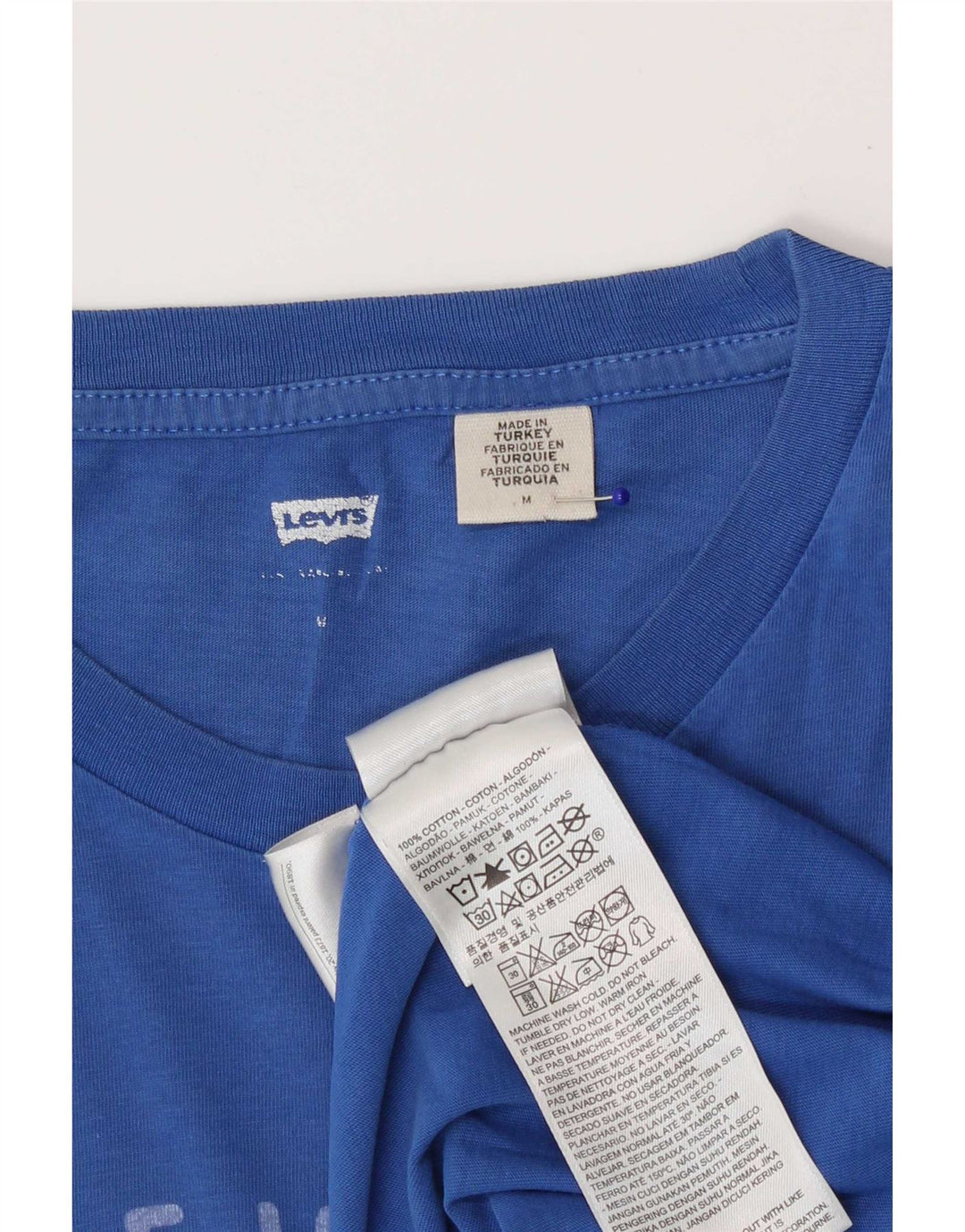Levi's Mens Graphic T-Shirt Top Medium Blue Cotton