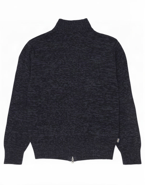 Rifle Mens Cardigan Sweater Large Navy Blue Flecked Wool