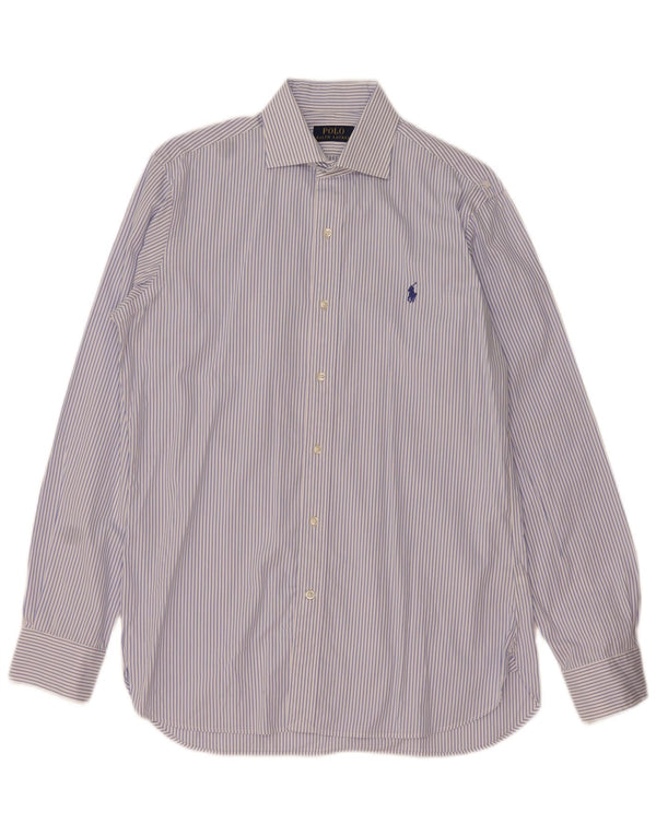 Polo Ralph Lauren Mens Shirt Size 15 Medium Blue Striped Cotton