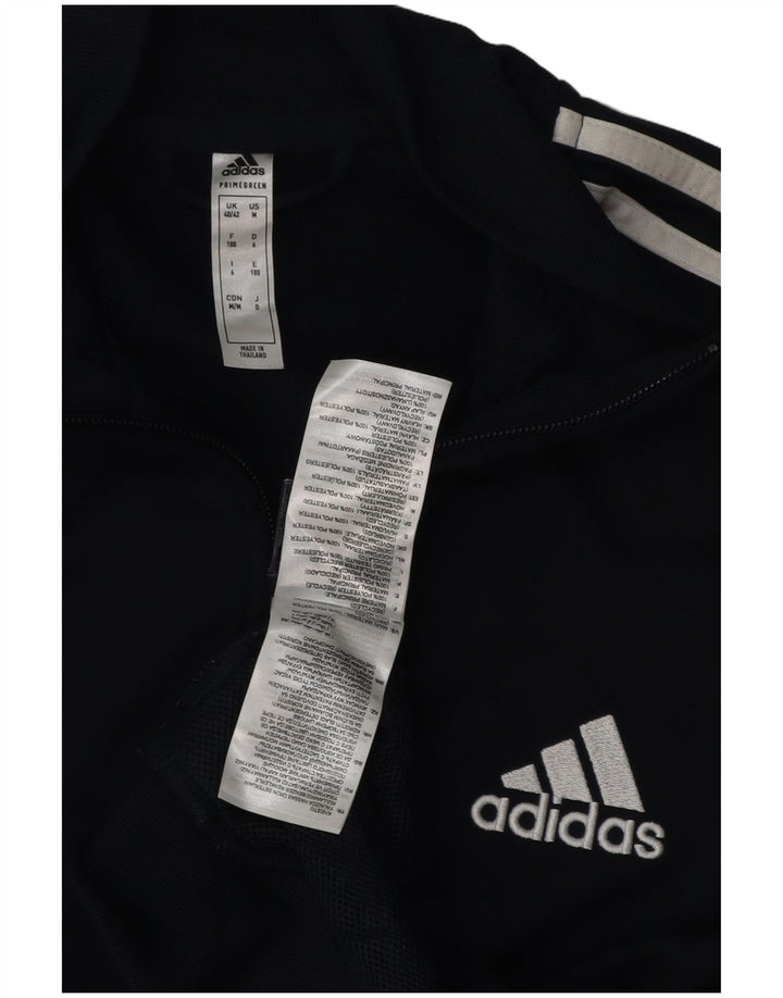 Adidas Mens Tracksuit Top Jacket UK 40/42 Medium Navy Blue Polyester