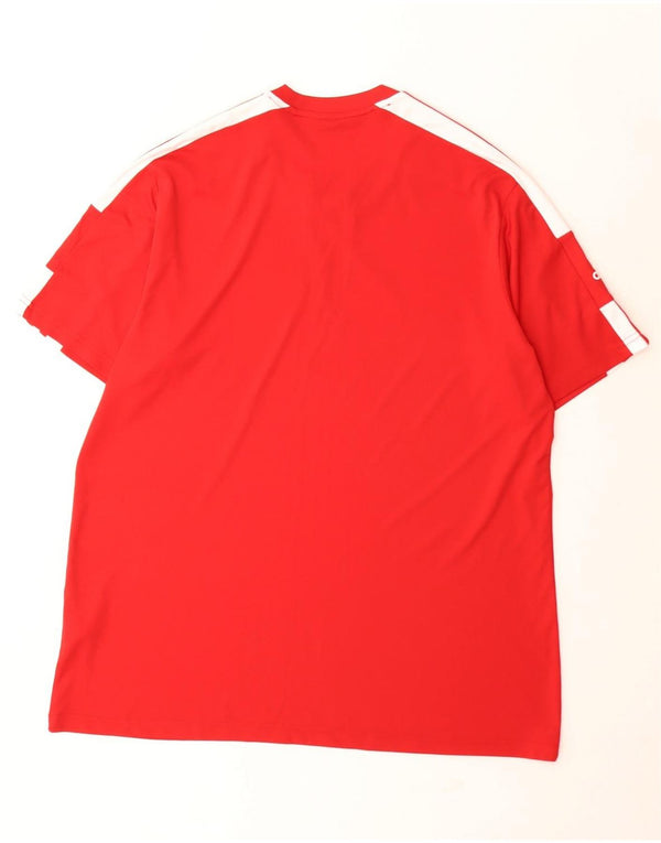 Adidas Mens Aeroready T-Shirt Top XL Red Colourblock Polyester