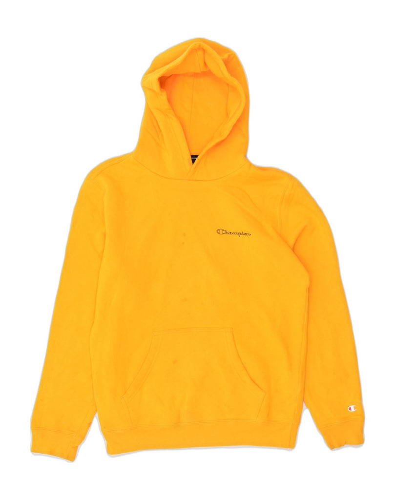 CHAMPION Mens Hoodie Jumper Small Yellow Cotton | Vintage Champion | Thrift | Second-Hand Champion | Used Clothing | Messina Hembry 