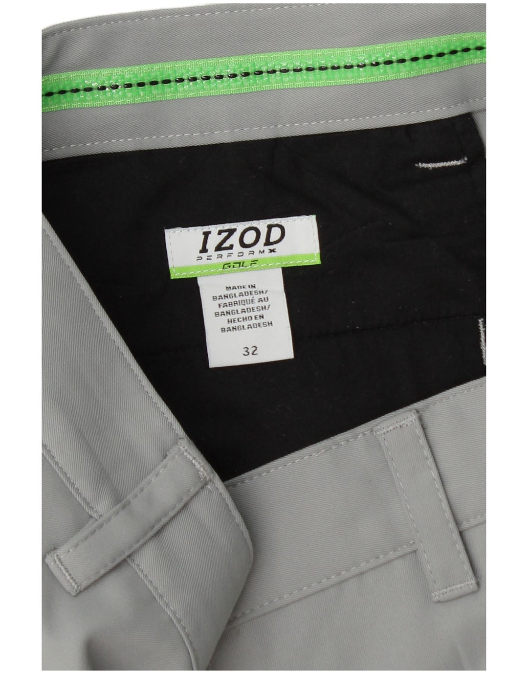 IZOD Mens Chino Shorts W32 Medium Grey Polyester