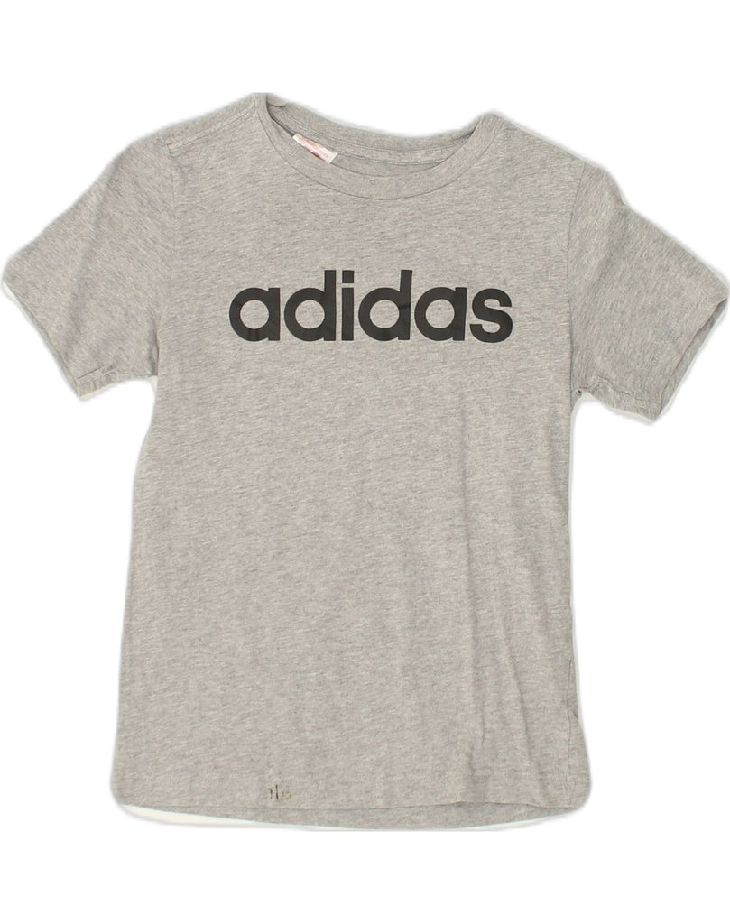 ADIDAS Boys Graphic T-Shirt Top 9-10 Years Grey Cotton | Vintage Adidas | Thrift | Second-Hand Adidas | Used Clothing | Messina Hembry 