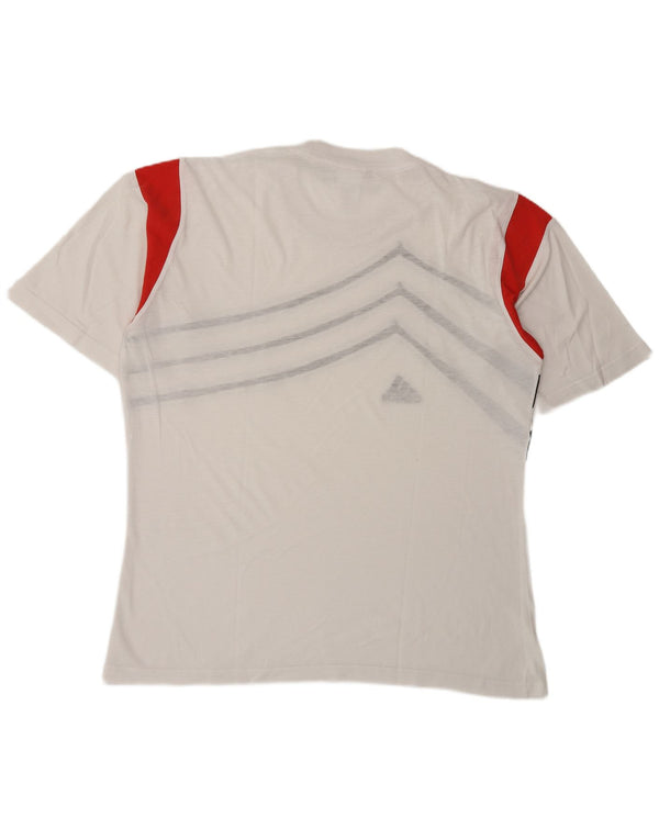 Adidas Mens Graphic T-Shirt Top UK 40/42 Medium White Colourblock Cotton