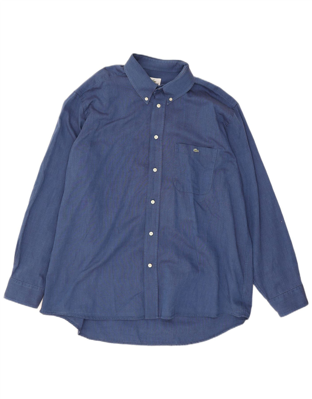 Lacoste Mens Shirt Size 43 Large Blue Cotton