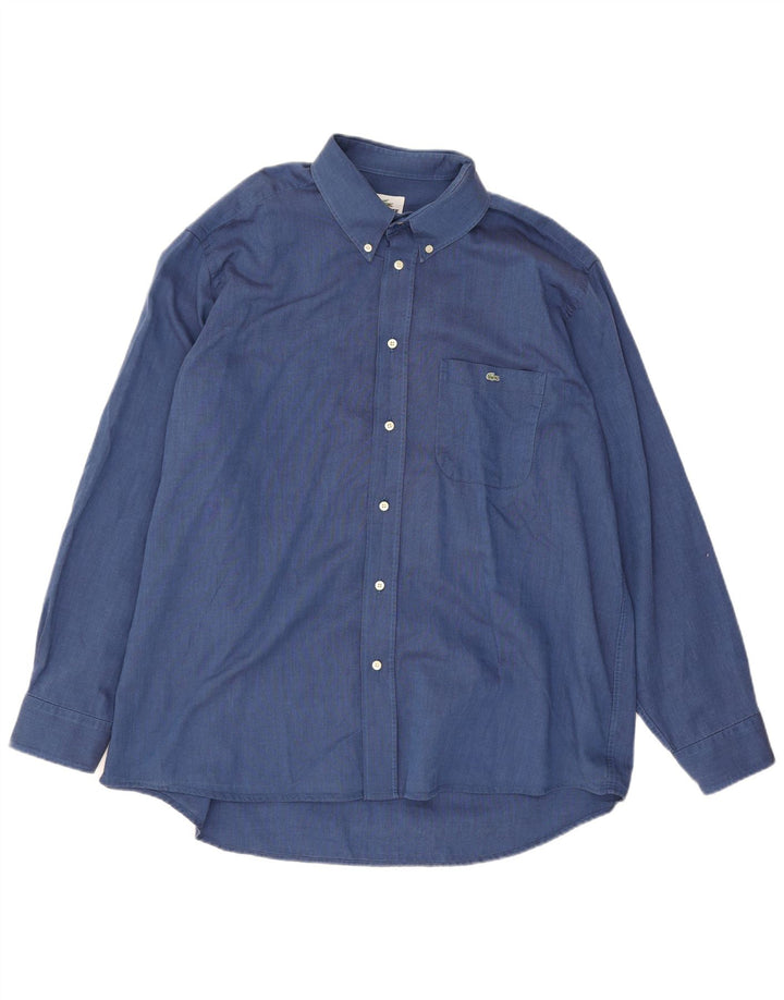 Lacoste Mens Shirt Size 43 Large Blue Cotton