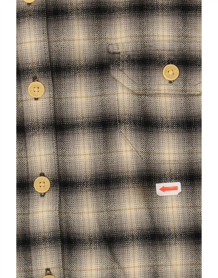 EDDIE BAUER Womens Lumberjack  Flannel Shirt UK 16 Large Beige Check Vintage Eddie Bauer and Second-Hand Eddie Bauer from Messina Hembry 