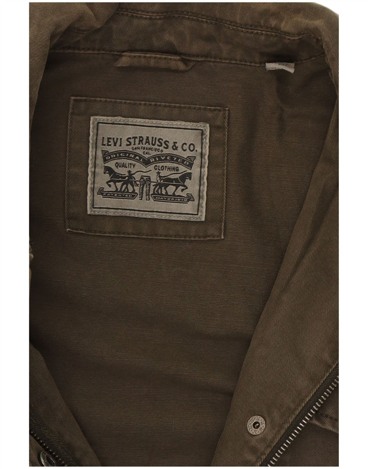 LEVI'S Womens Utility Jacket UK 14 Medium Khaki Cotton