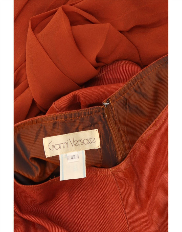 Gianni Versace Womens Cullotes Trousers IT 42 Medium W24 L16 Orange Silk