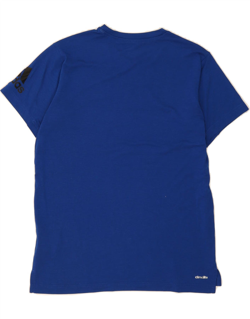 ADIDAS Mens Climalite Graphic T-Shirt Top Medium Blue Polyester Vintage Adidas and Second-Hand Adidas from Messina Hembry 