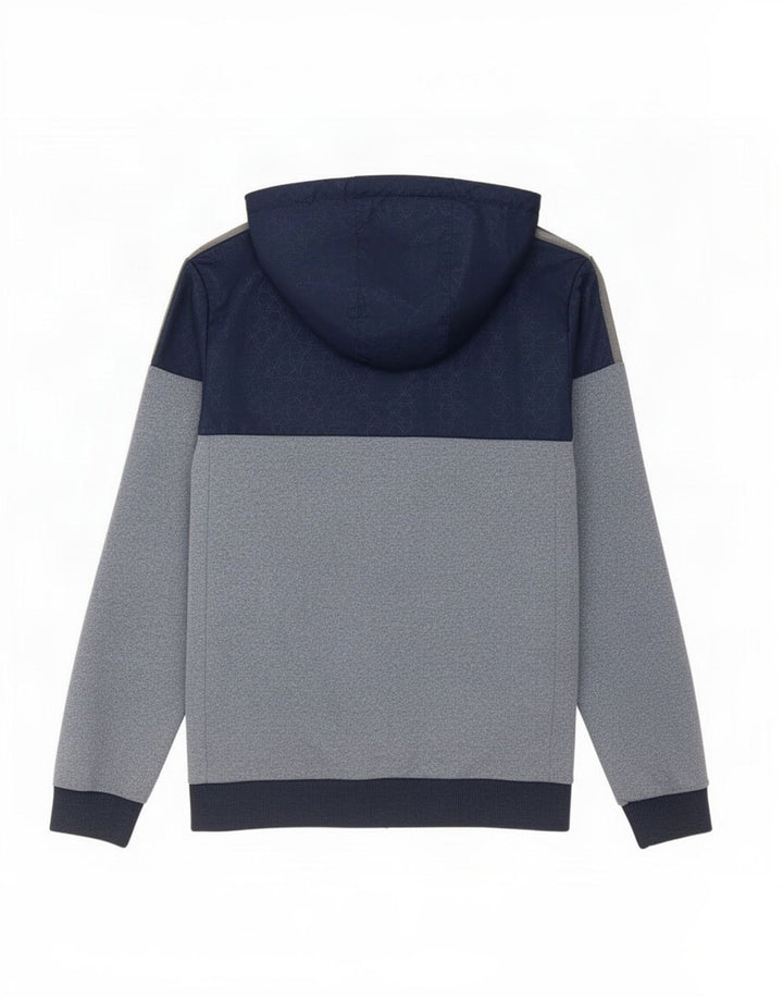 Adidas Mens Zip Hoodie Sweater Small Blue Colourblock Polyester