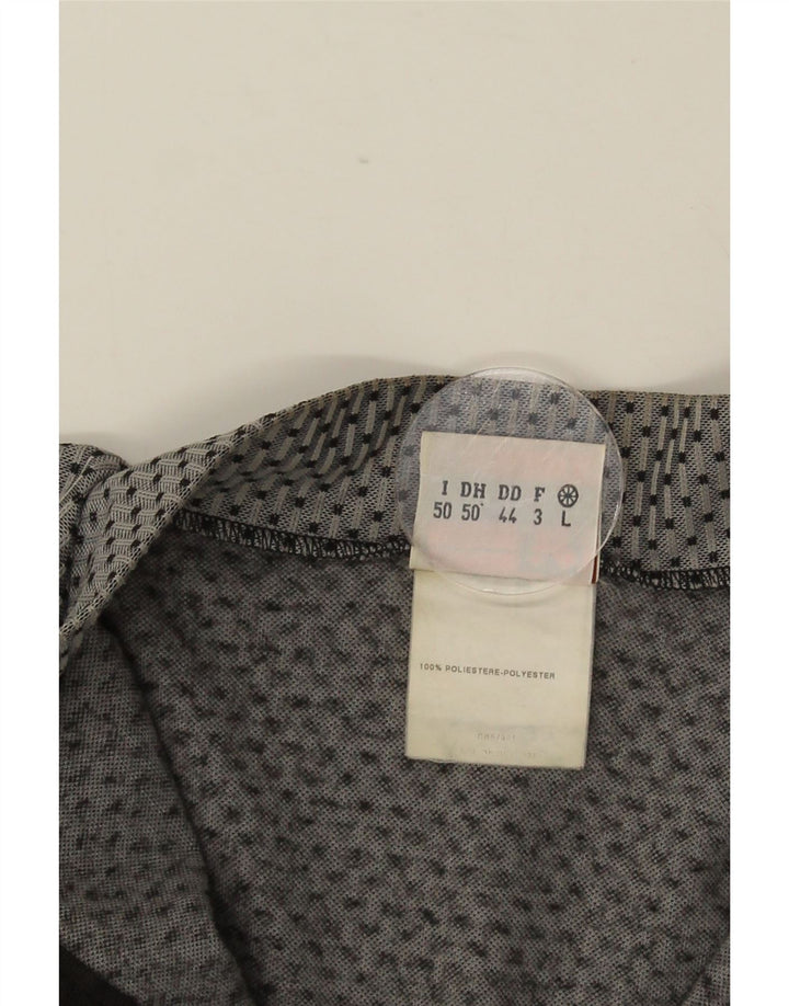 Vintage Mens Graphic Pullover Tracksuit Top IT 50 Medium Grey Colourblock