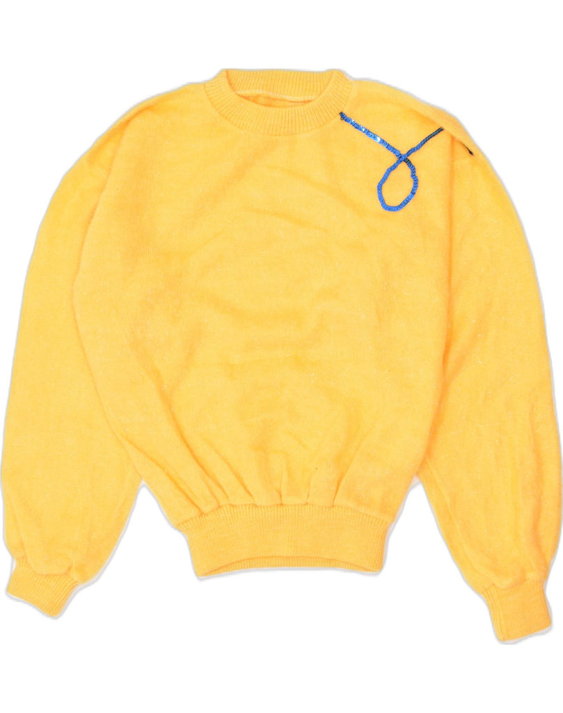 VINTAGE Womens Crew Neck Jumper Sweater UK 20 2XL Yellow Acrylic | Vintage | Thrift | Second-Hand | Used Clothing | Messina Hembry 