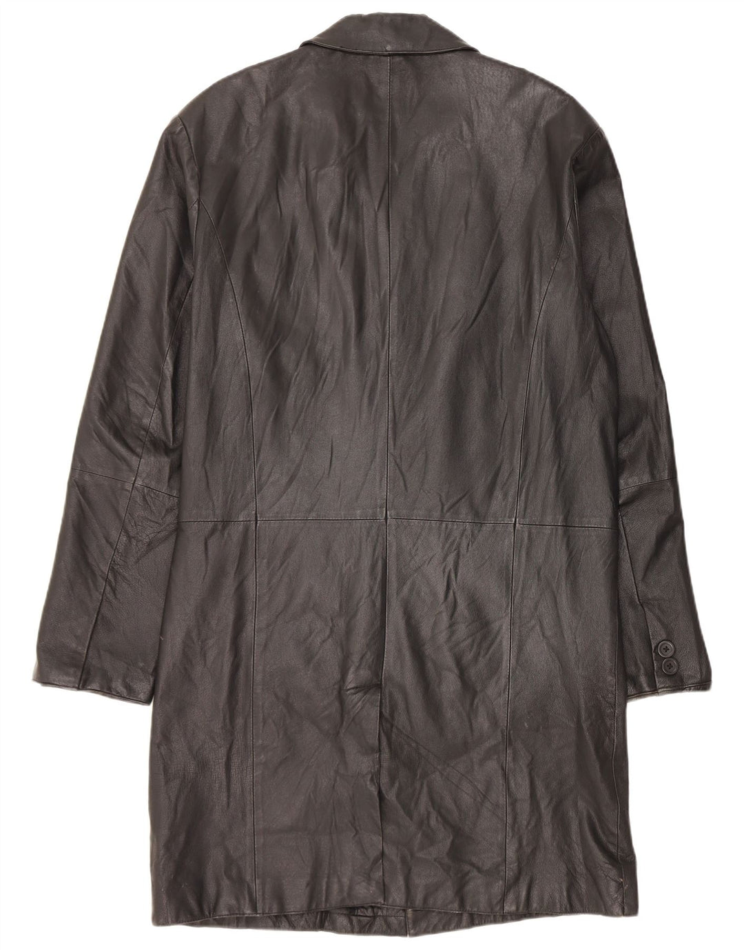 Angelo Litrico Mens Leather Coat UK 38 Medium Black Leather