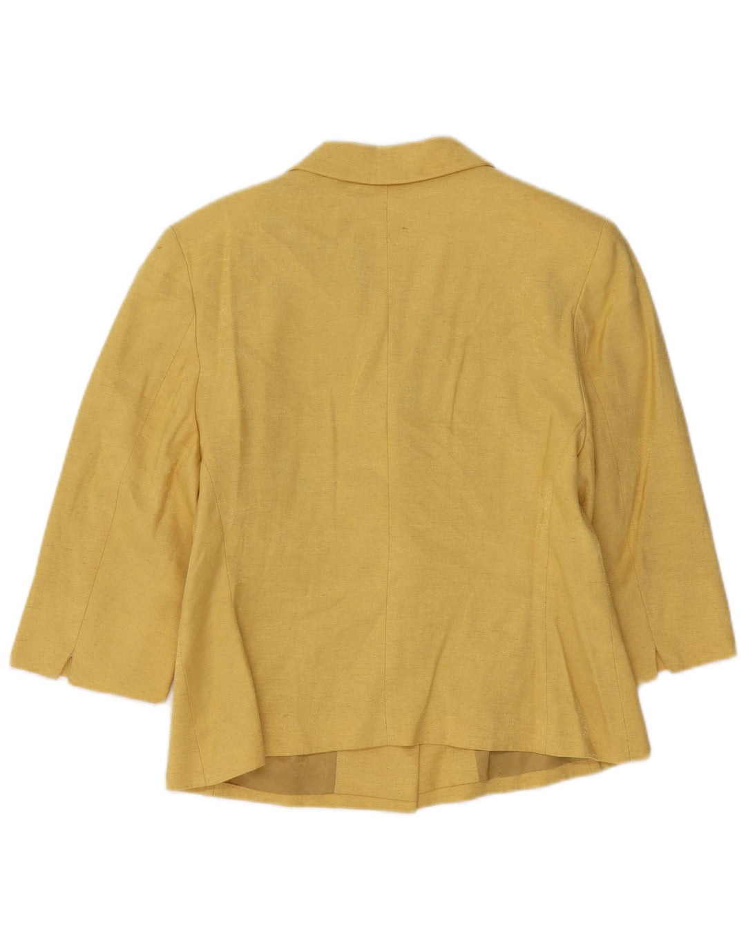 VINTAGE Womens 1/2 Sleeve Cardigan Top UK 14 Medium  Yellow Viscose