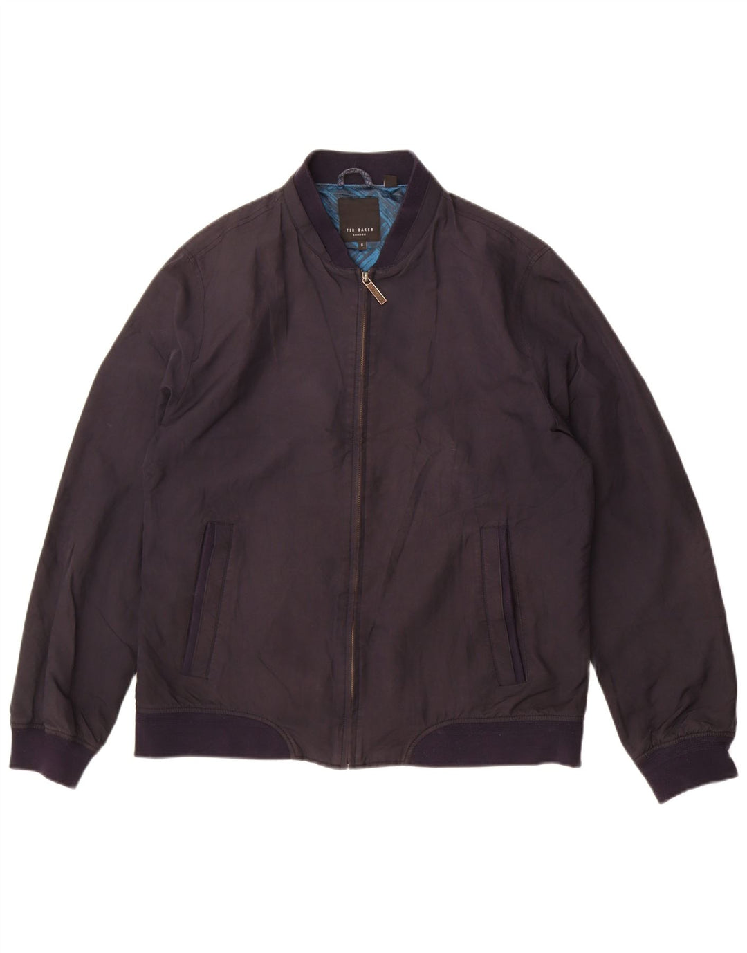 Ted Baker Womens Bomber Jacket Size 5 XL Navy Blue Polyester