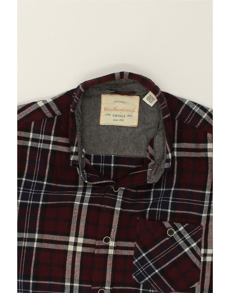 VINTAGE Mens Flannel Shirt Small Burgundy Plaid Cotton | Vintage Vintage | Thrift | Second-Hand Vintage | Used Clothing | Messina Hembry 