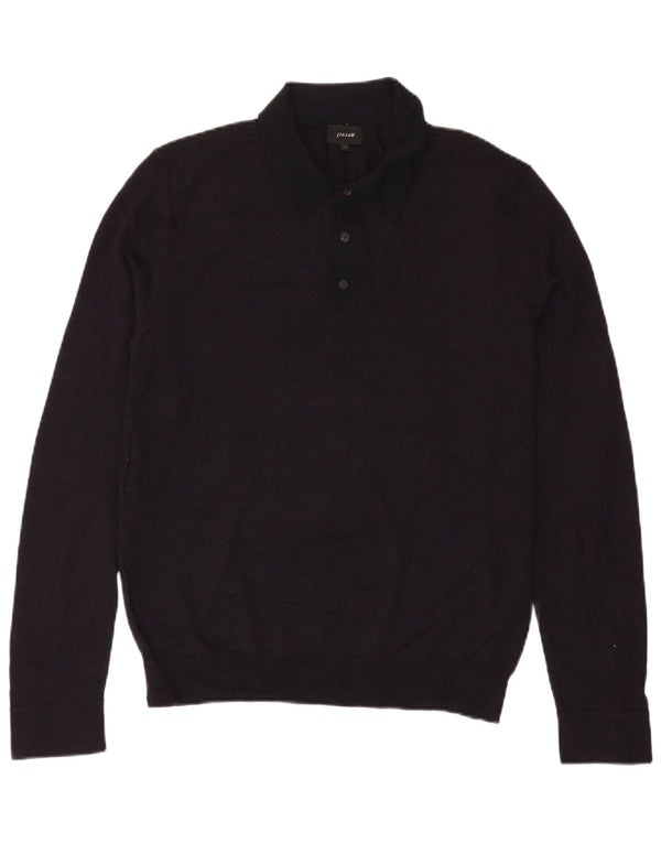 Jigsaw Mens Polo Neck Jumper Sweater Large Black Wool