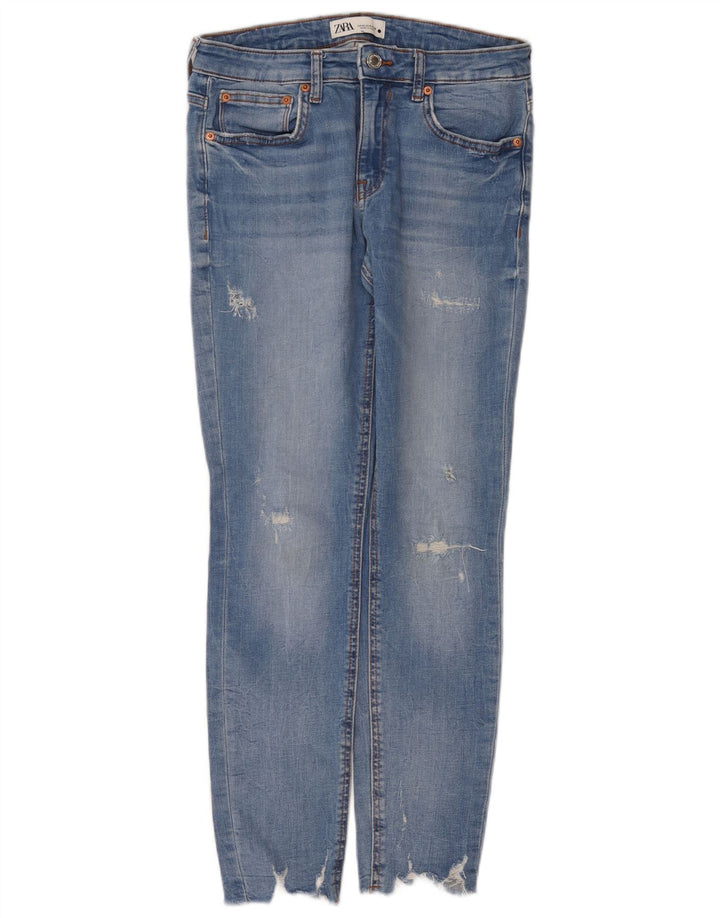 Zara Womens Distressed Skinny Jeans EU 40 Medium W30 L28 Blue