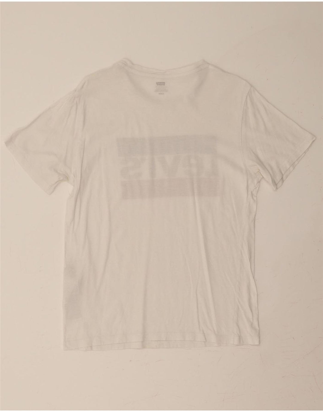 LEVI'S Womens Crop Graphic T-Shirt Top UK 12 Medium White Cotton Vintage Levi's and Second-Hand Levi's from Messina Hembry 