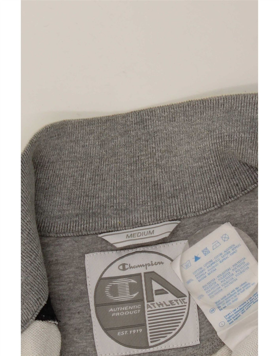 Champion Mens Tracksuit Top Jacket Medium White Colourblock Cotton