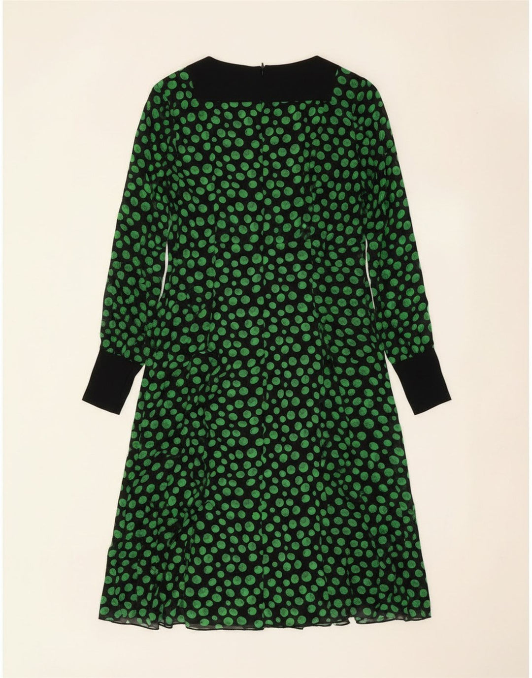 Max Mara Womens Intrend Long Sleeve A-Line Dress UK 12 Medium Black Spotted