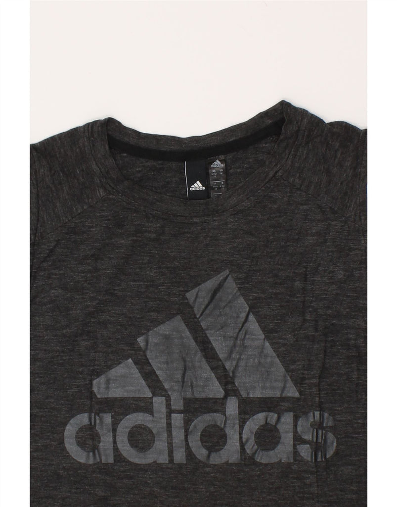 ADIDAS Womens Graphic Vest Top UK 12/14 Medium Black Cotton | Vintage Adidas | Thrift | Second-Hand Adidas | Used Clothing | Messina Hembry 