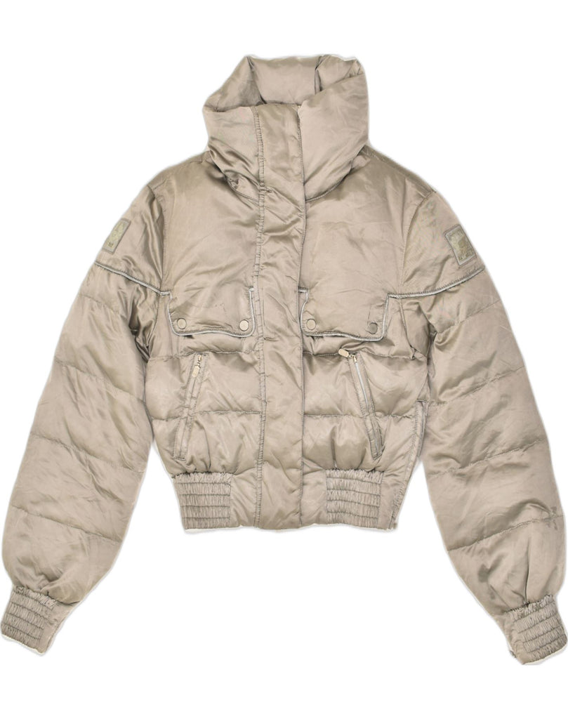 BELSTAFF Womens Padded Jacket IT 42 Medium Beige Nylon | Vintage Belstaff | Thrift | Second-Hand Belstaff | Used Clothing | Messina Hembry 