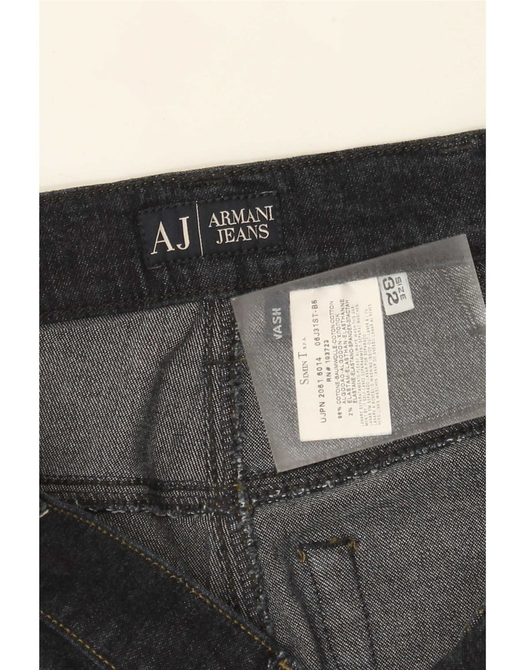 Armani Womens Straight Jeans W32 L34 Navy Blue Cotton