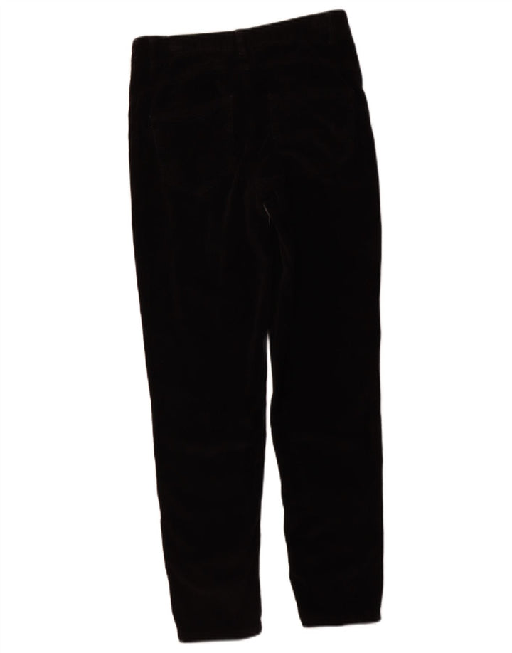 BENETTON Womens Slim Corduroy Trousers UK 8 Small W26 L27 Black Cotton