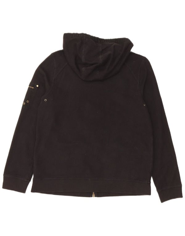 Ralph Lauren Womens Zip Hoodie Sweater UK 10 Small Black Cotton