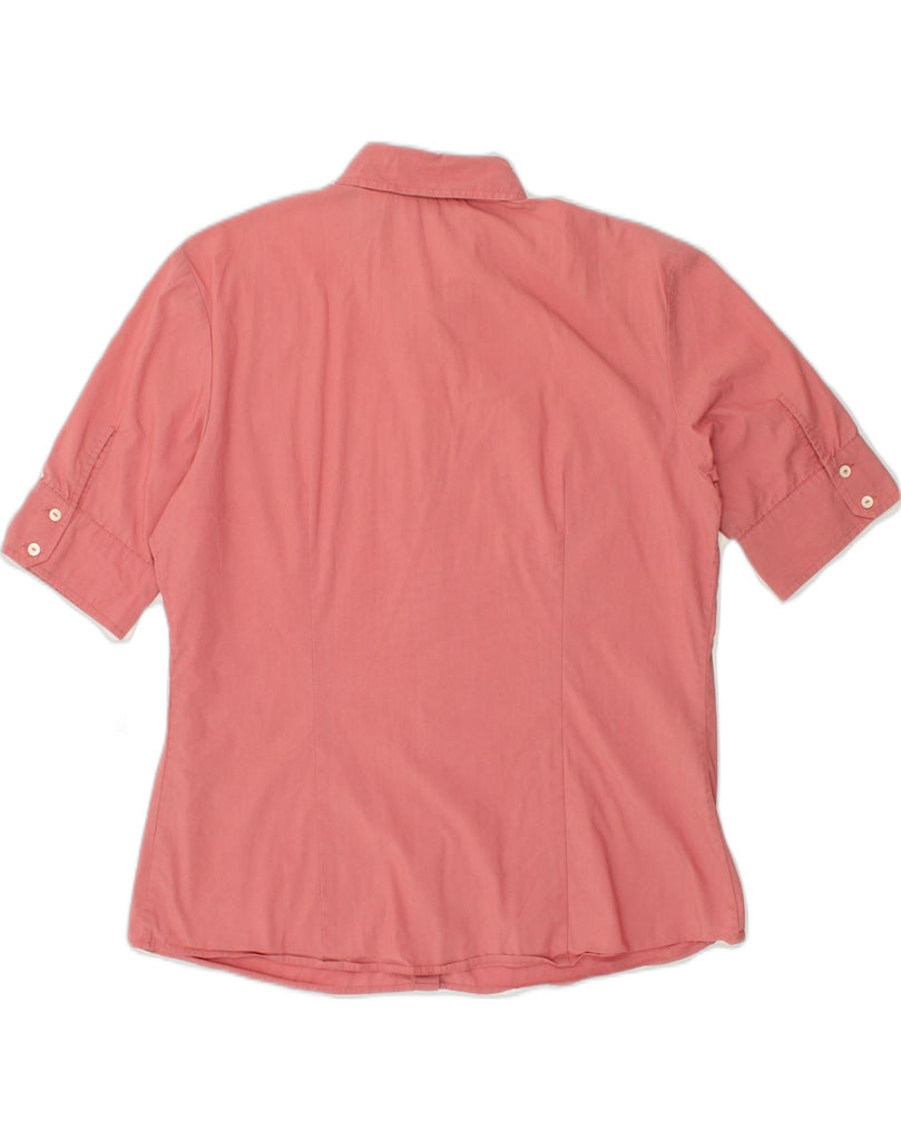 BANANA REPUBLIC Womens Short Sleeve Shirt UK 16 Large Pink Cotton | Vintage Banana Republic | Thrift | Second-Hand Banana Republic | Used Clothing | Messina Hembry 