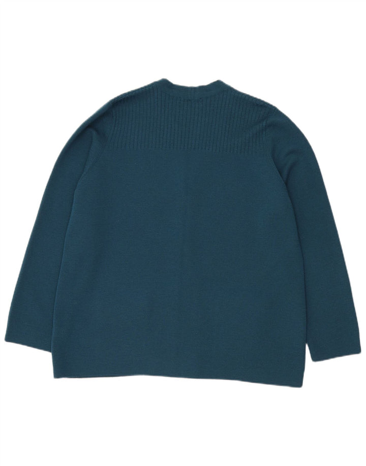 Luisa Spagnoli Womens Cardigan Sweater UK 18 XL Blue Wool