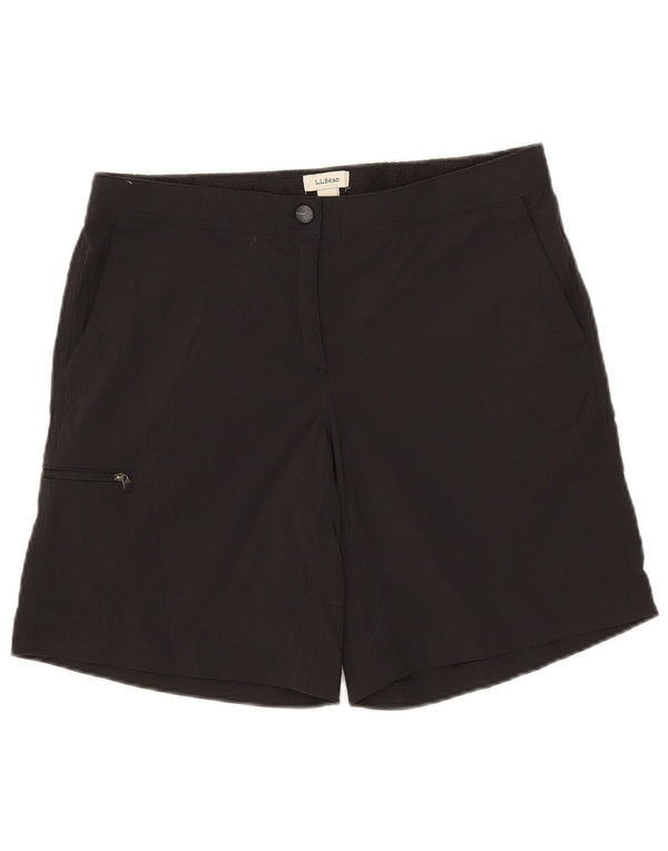L.L.Bean Womens Cargo Shorts US 10 Large W32 Black Nylon