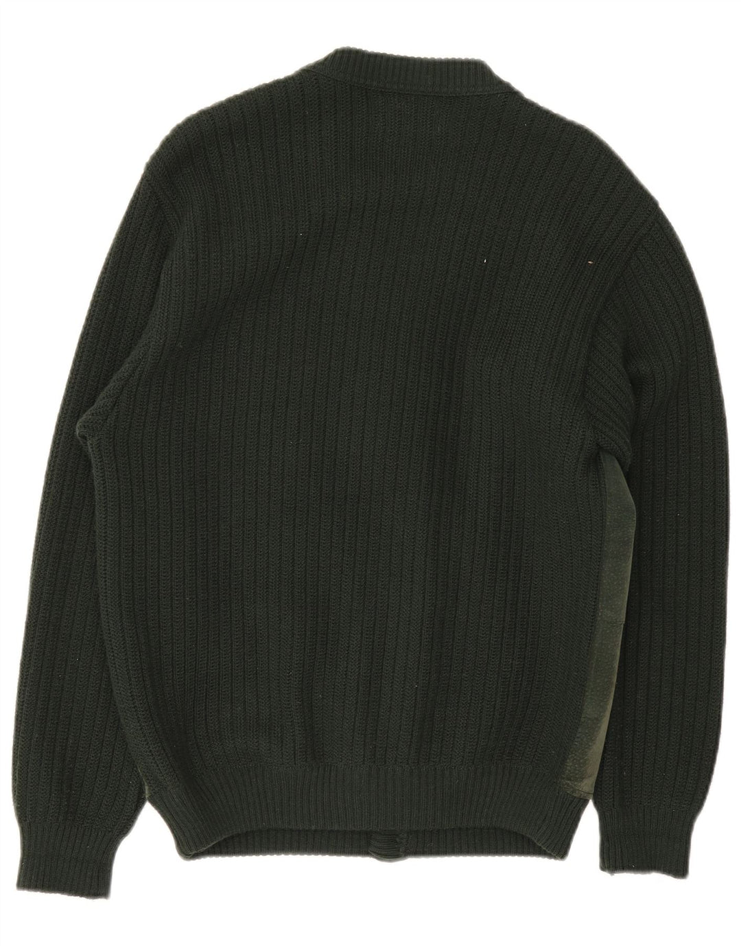 Malagrida Mens Cardigan Sweater Medium Green Argyle/Diamond Wool
