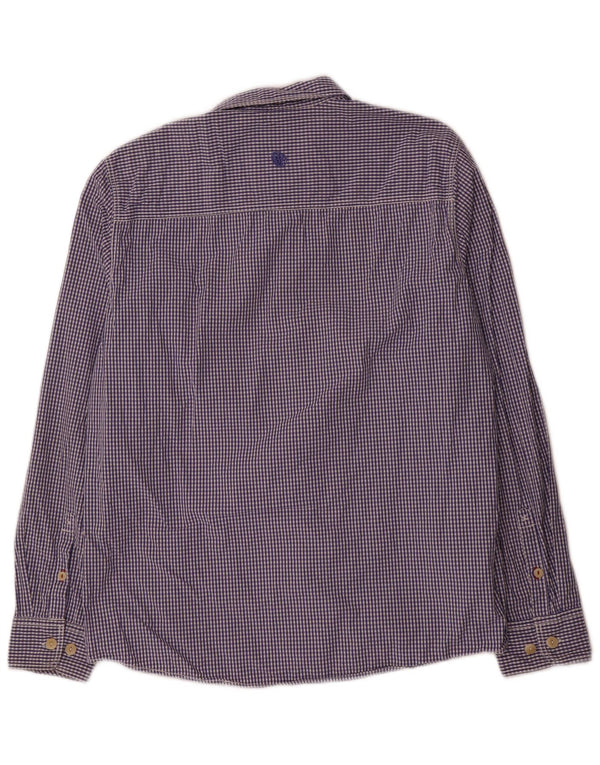 Fat Face Mens Shirt Large Blue Gingham Cotton