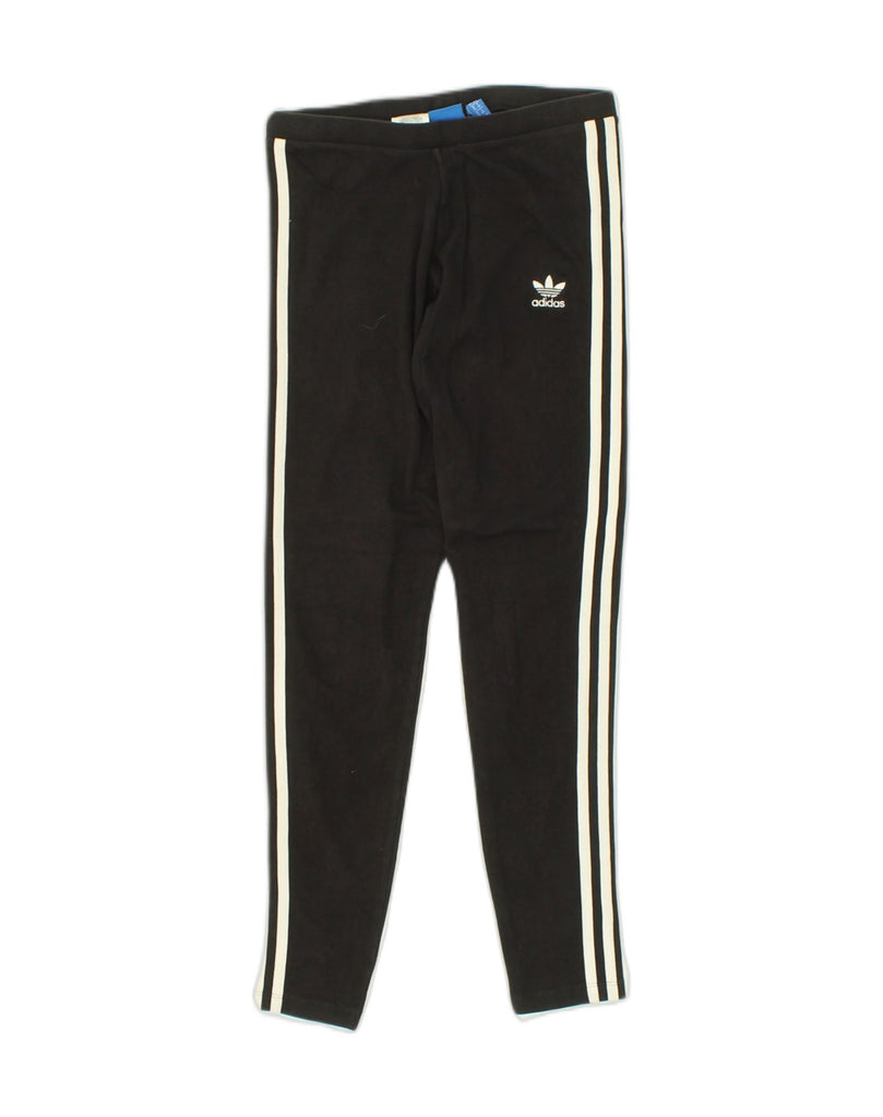 ADIDAS Womens Tracksuit Trousers UK 10 Small Black Cotton | Vintage Adidas | Thrift | Second-Hand Adidas | Used Clothing | Messina Hembry 