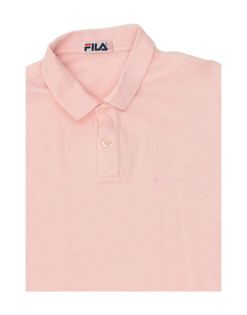 FILA Mens Polo Shirt US 40 Medium Pink Cotton | Vintage Fila | Thrift | Second-Hand Fila | Used Clothing | Messina Hembry 