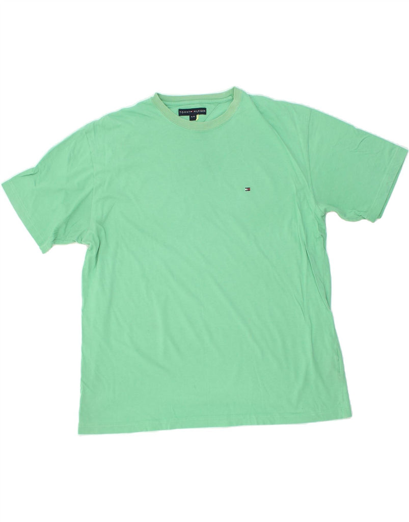 TOMMY HILFIGER Mens T-Shirt Top XL Green | Vintage Tommy Hilfiger | Thrift | Second-Hand Tommy Hilfiger | Used Clothing | Messina Hembry 