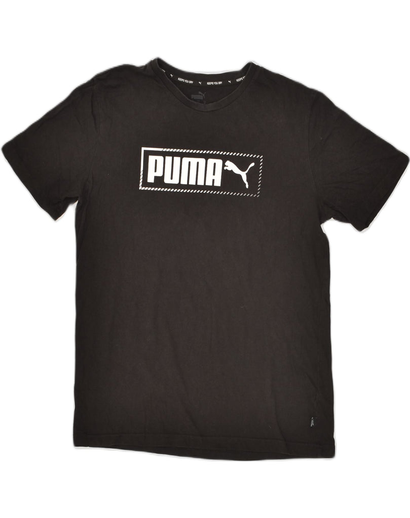 PUMA Mens Graphic T-Shirt Top Medium Black Cotton | Vintage Puma | Thrift | Second-Hand Puma | Used Clothing | Messina Hembry 