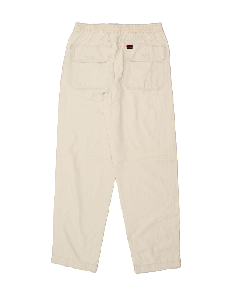 KAPPA Womens Tapered Casual Trousers W30 L33 Off White Cotton Vintage Kappa and Second-Hand Kappa from Messina Hembry 