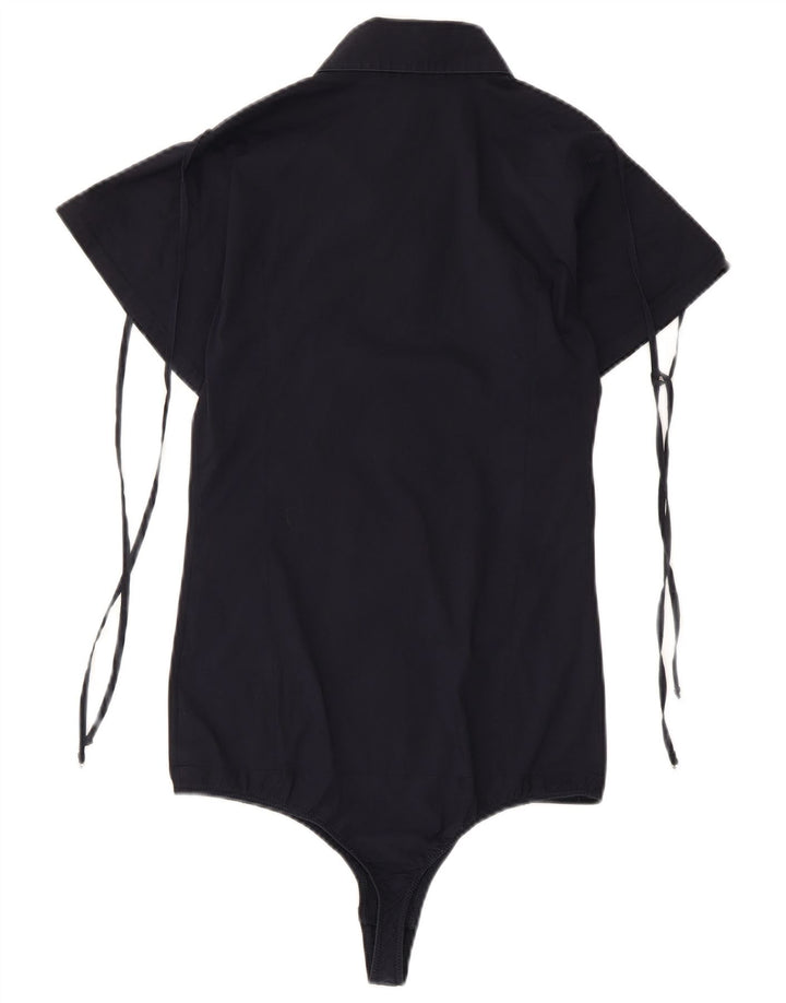 Patrizia Pepe Womens Shirt Playsuit IT 40 Small Navy Blue Cotton