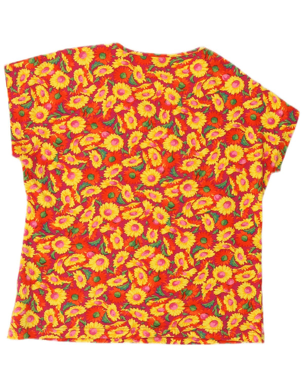 Persona Womens T-Shirt Top Size 21 Medium Red Floral Cotton