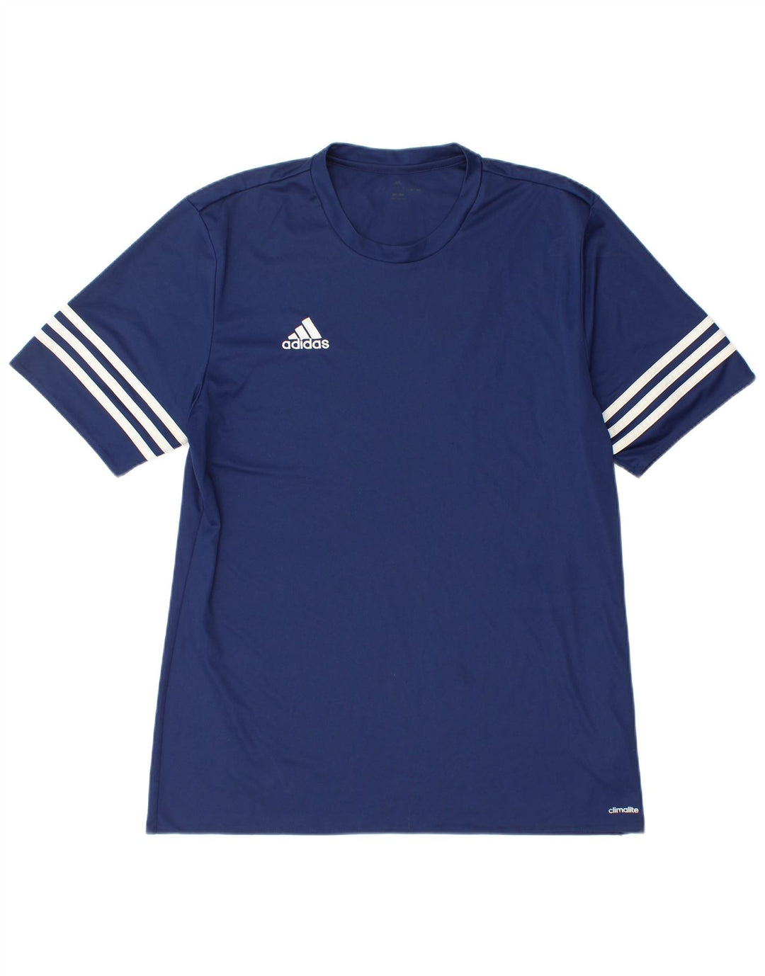 ADIDAS Mens Climalite T-Shirt Top Large Navy Blue Polyester
