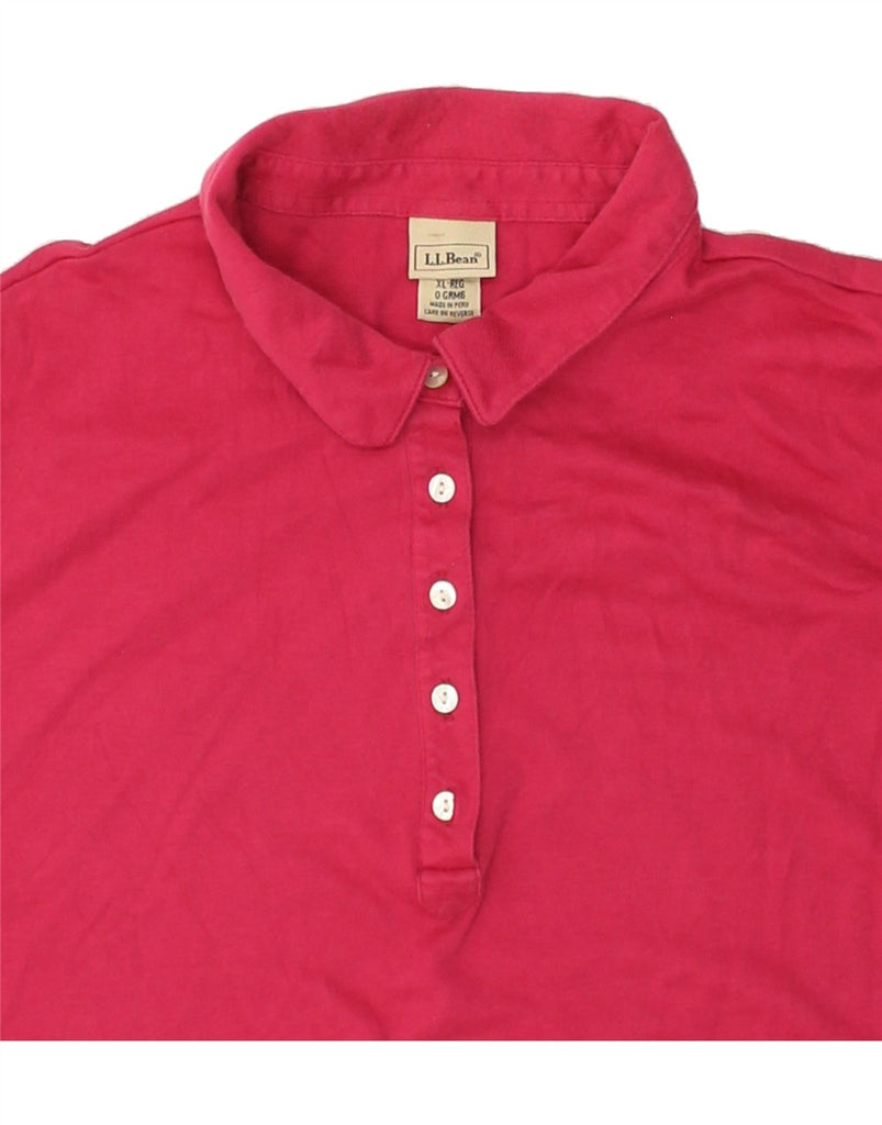 L.L.BEAN Womens Polo Shirt UK 18 XL Pink Cotton | Vintage L.L.Bean | Thrift | Second-Hand L.L.Bean | Used Clothing | Messina Hembry 
