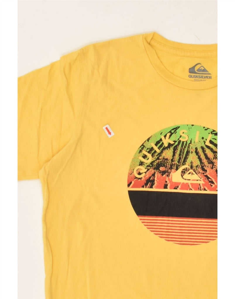 QUIKSILVER Boys Regular Fit Graphic T-Shirt Top 13-14 Years Yellow Cotton | Vintage Quiksilver | Thrift | Second-Hand Quiksilver | Used Clothing | Messina Hembry 