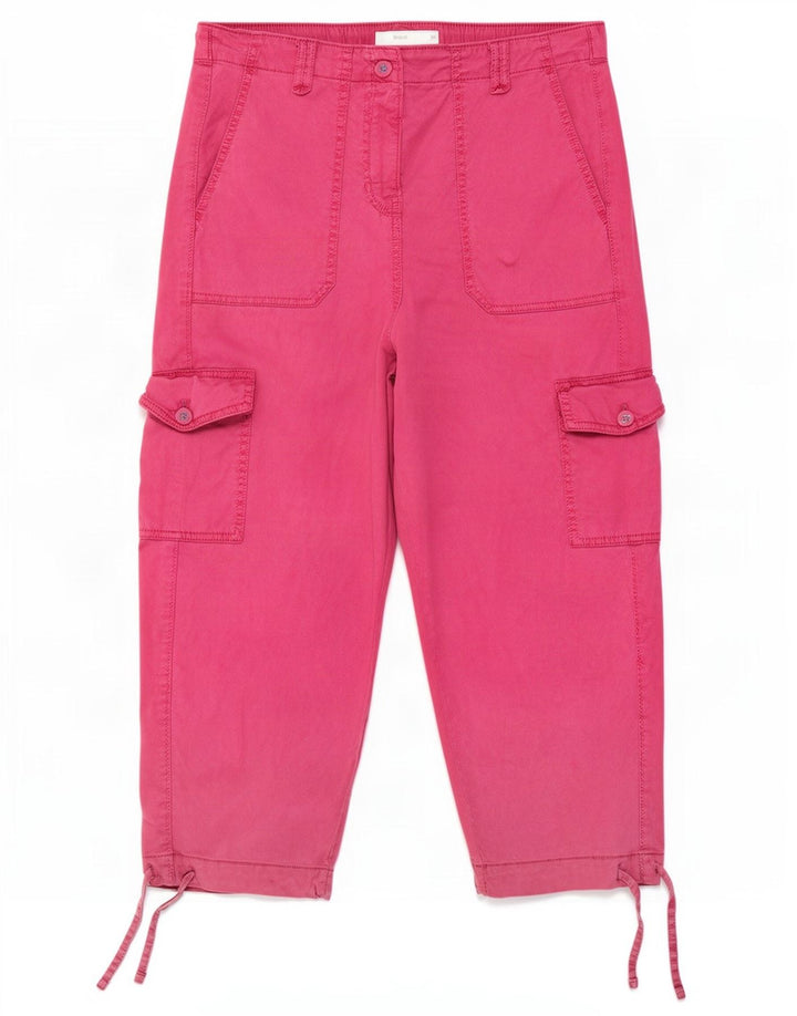 Marks & Spencer Womens Cargo Capri Trousers UK 12 Medium W30 L22 Pink
