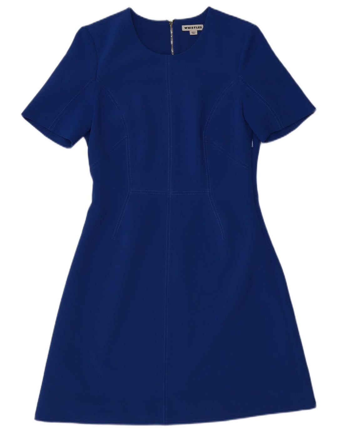 WHISTLE Womens A-Line Dress UK 12 Medium Blue Polyester