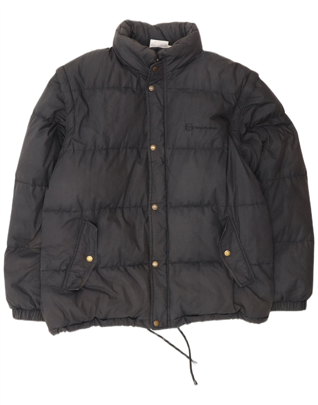 Sergio Tacchini Mens Padded Jacket UK 42 XL Navy Blue Cotton